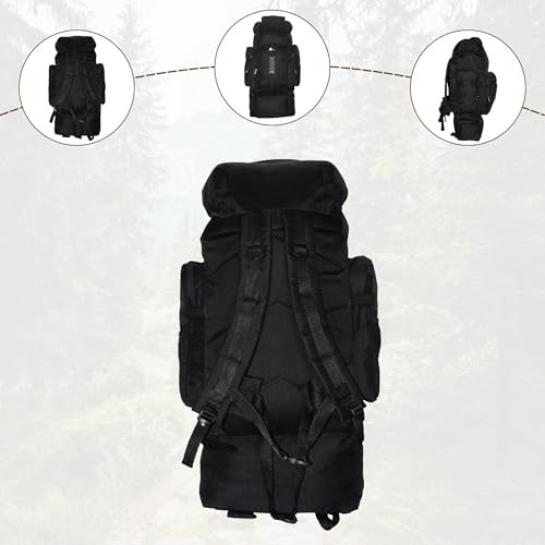SiXsigma Sports 120L Extra Large Travel and Camping Backpack, Black-grey-1