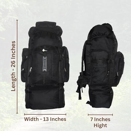 SiXsigma Sports 120L Extra Large Travel and Camping Backpack, Black-grey-2