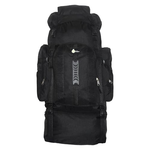 SiXsigma Sports 120L Extra Large Travel and Camping Backpack, Black-grey