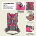SKYSPER BOGDA35 35L Hiking Backpack, Rosered, 31cm x 22cm x 52cm