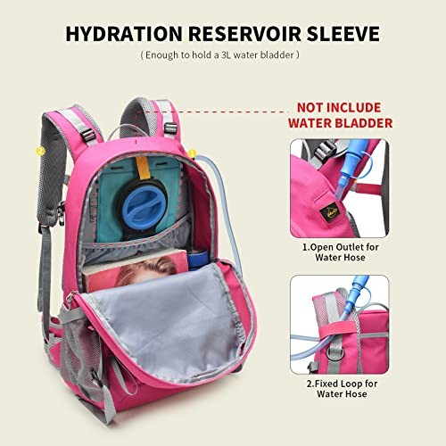 SKYSPER BOGDA35 35L Hiking Backpack, Rosered, 31cm x 22cm x 52cm-3