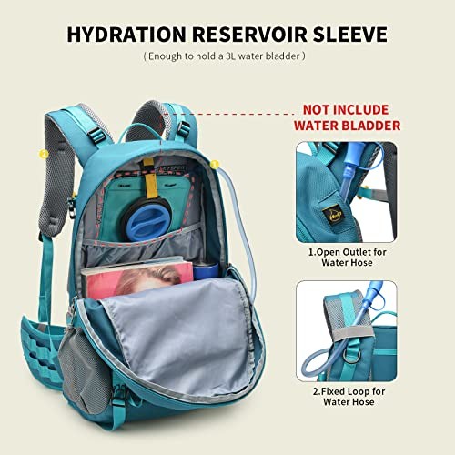 SKYSPER 35L Rucksack Hiking Backpack, Cyan, 31cm x 22cm x 52cm-4