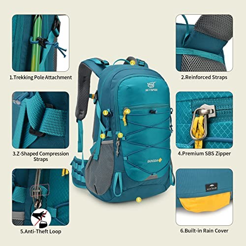 SKYSPER 35L Rucksack Hiking Backpack, Cyan, 31cm x 22cm x 52cm-5