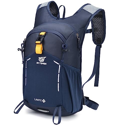 SKYSPER Small Hiking Backpack, 15L Daypack, Navy