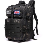 Thuram 50L durable nylon waterproof tactical backpack, Camo Black