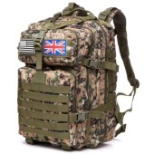 Thuram 50L Nylon Waterproof Tactical Backpack, Camouflage Green