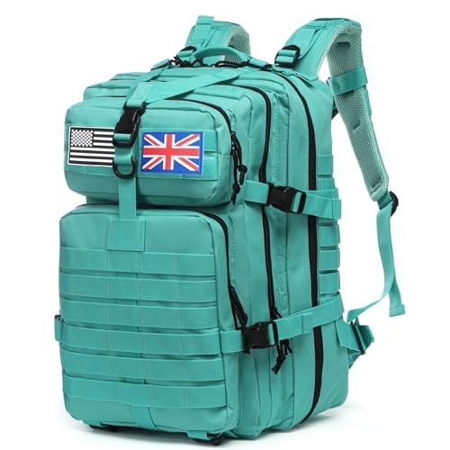 Thuram 50L Nylon Waterproof Tactical Backpack, Cyan