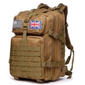 Thuram 50L waterproof nylon tactical backpack, khaki