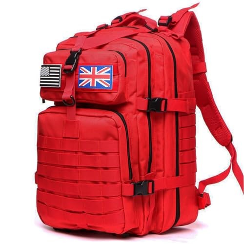 Thuram 50L Waterproof Nylon Tactical Backpack, Red