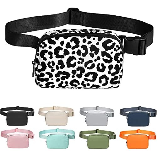 IDAHSOR Mini Belt Bag, Adjustable Crossbody Waist Bag, Black and White