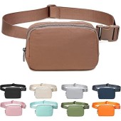 IDAHSOR Unisex Mini Belt Bag, Adjustable Crossbody Waist Bag, Brown