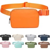 IDAHSOR Mini Belt Bag with Adjustable Strap, Unisex Crossbody Waist Bag, Orange
