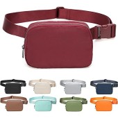 IDAHSOR Unisex Mini Belt Bag with Adjustable Strap, Red