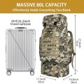 Vaupan 80L Hiking Backpack, Waterproof Molle Rucksack, Green (Midori) / Cha-iro