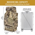 Vaupan 80L Hiking Backpack with USB Charging Port, MOLLE Rucksack, City Camo-Biner