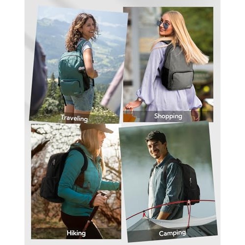 Waterfly Black 20L Foldable Backpack Daypack-5