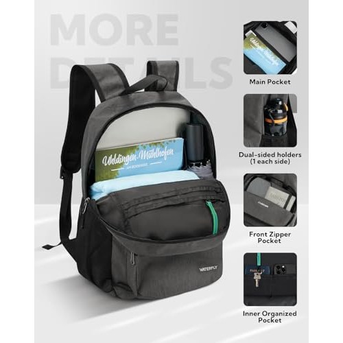 Waterfly Grey 20L Foldable Backpack Daypack-3