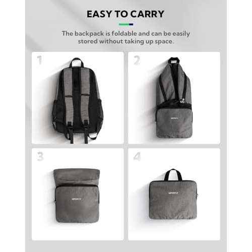 Waterfly Grey 20L Foldable Backpack Daypack-4