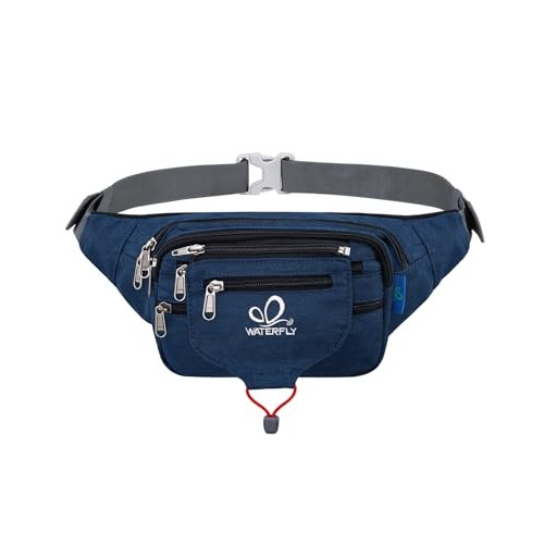 Waterfly Dark Blue Bum Bag Fanny Pack with 5 Pockets