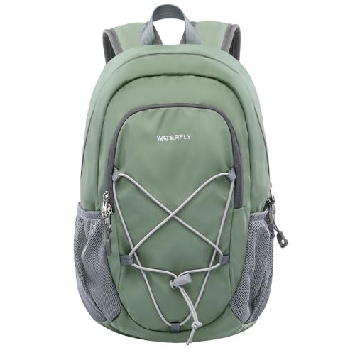 Waterfly Small Hiking Backpack 12L, Pea Green Mini Lightweight Rucksack with Chest Strap