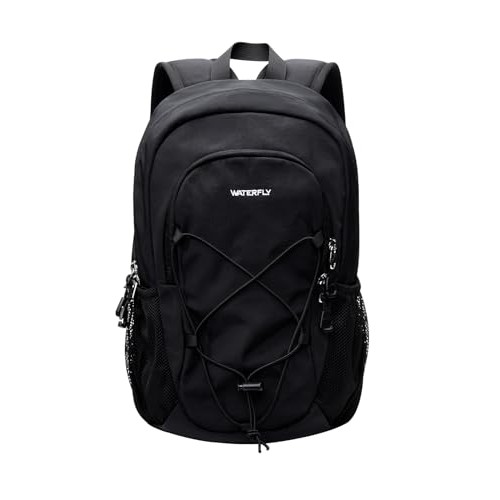 Waterfly Small Hiking Backpack 12L, Black, Lightweight Daypack with Chest Strap