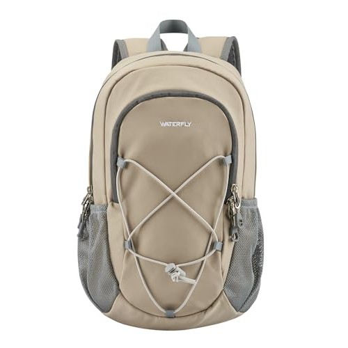 Waterfly Small Hiking Backpack 12L, Khaki, with Chest Strap