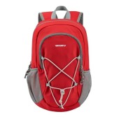 Waterfly Small Hiking Backpack 12L, Red, Lightweight Rucksack with Chest Strap