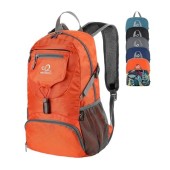 Waterfly Ultra Lightweight Foldable Backpack 20L, Orange Packable Rucksack Daypack