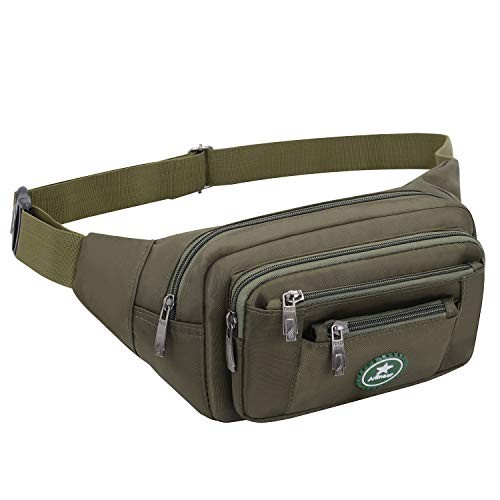 Ariineer waterproof bum bag, olive, 5 pockets