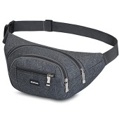 Ridirun Grey Waterproof Waist Bag for Hiking and Travel