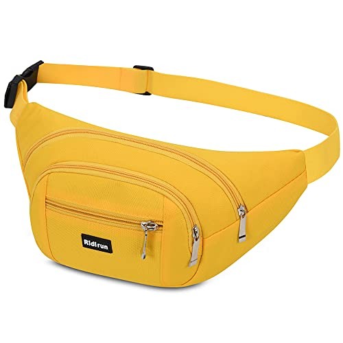 Ridirun Yellow waterproof waist bag for hiking, running and travel