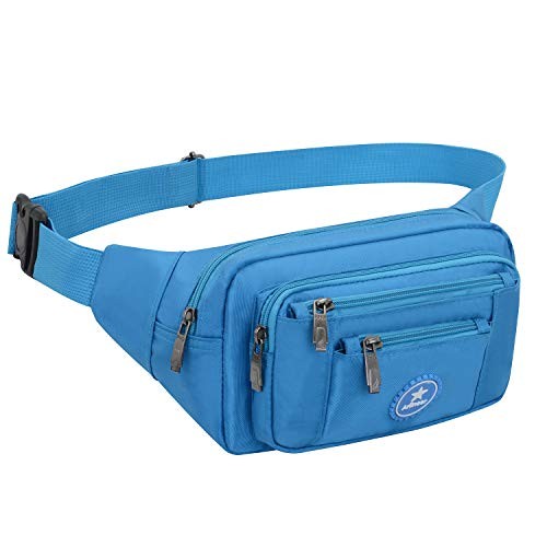 Ariineer Waterproof Fanny Pack Large Waist Bag, Blue