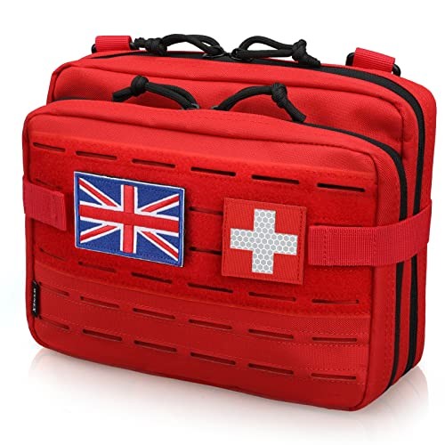 WYNEX Tactical Molle Admin Pouch, Red, 19.05 x 8.89 x 25.4 cm