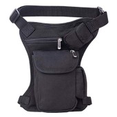 Xieben Canvas Outdoor Travel Waist Pack Thigh Bag, Black