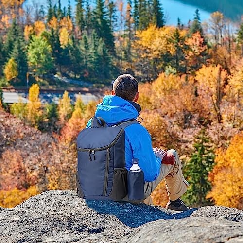 Yoolly Lightweight Foldable Backpack, Waterproof Packable Hiking Rucksack, Dark Blue-6