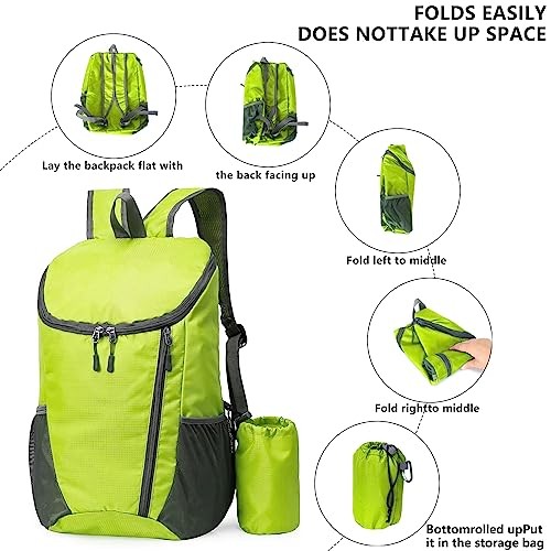 Yoolly Lightweight Foldable Waterproof Backpack, Green-4