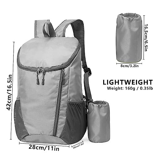 Yoolly Lightweight Foldable Waterproof Backpack, Grey-1