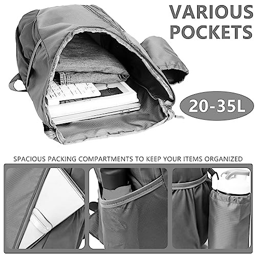 Yoolly Lightweight Foldable Waterproof Backpack, Grey-3