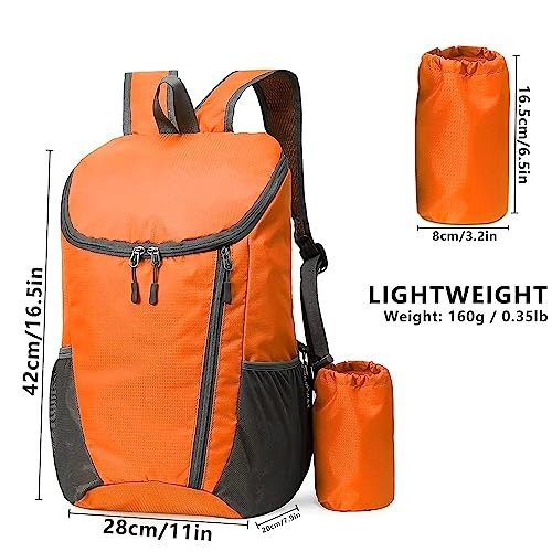 Yoolly Lightweight Foldable Waterproof Backpack, Orange-1
