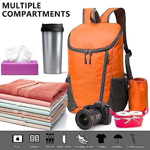 Yoolly Lightweight Foldable Waterproof Backpack, Orange-5