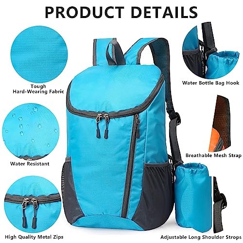 Yoolly Lightweight Foldable Waterproof Backpack, Blue-2