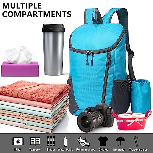 Yoolly Lightweight Foldable Waterproof Backpack, Blue-5