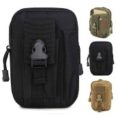 ZhaoCo Multi-Purpose Poly Tool Holder Tactical MOLLE EDC Pouch with Cell Phone Holster, Black
