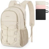 ZOMFELT Small Hiking Backpack 15L Lightweight Foldable Rucksack, Beige, M