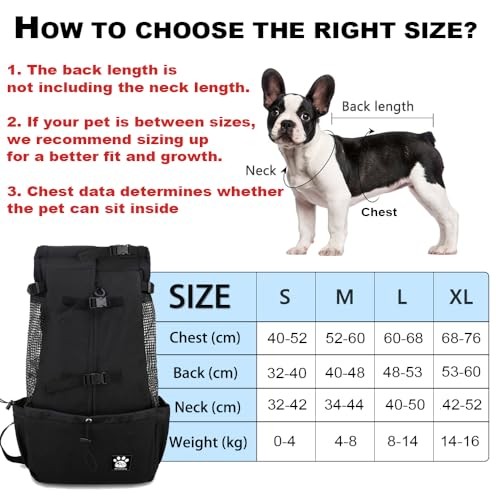 Woolala Black S Dog Carrier Bag, Drawstring Head-Out Pet Backpack-4