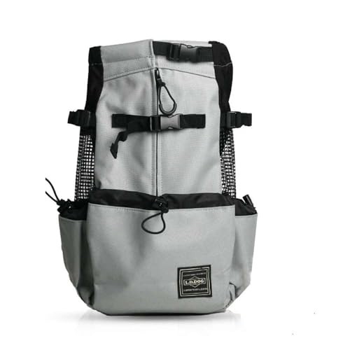 Woolala Grey S Dog Carrier Bag, Head-Out Ventilated Pet Backpack
