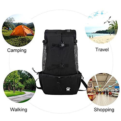 Woolala Black XL Dog Carrier Bag, Head-Out Ventilated Pet Backpack-5