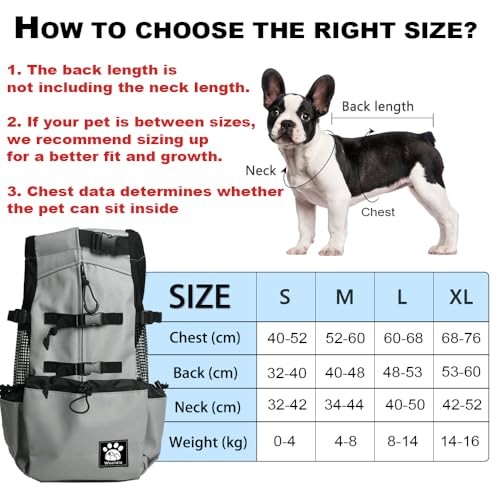 Woolala Grey XL Dog Carrier Bag, Head-Out Ventilated Pet Backpack-4