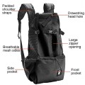 Woolala ventilated dog carrier backpack with drawstring head-out design, M, black