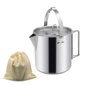 ZLWENA 1.2L Stainless Steel Camping Pot Tea Kettle